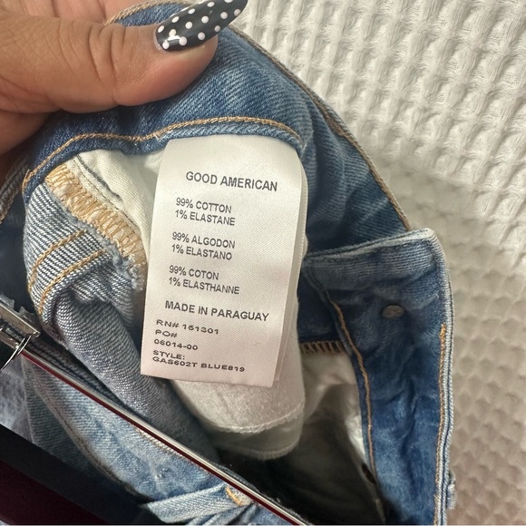 Denim Asymmetrical Frayed Hem Skirt - Picture 5 of 5